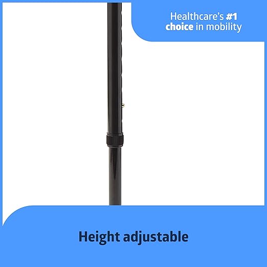 Medline Aluminum Quad Cane with Large Base for Balance, Knee Injuries, Leg Surgery Recovery & Mobility, Portable, Lightweight Walking Aid for Seniors & Adults - Cane Supports 300 lbs and Weighs 4 lbs