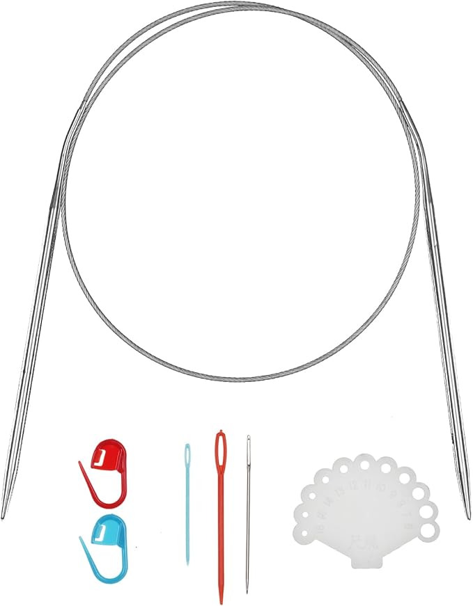 31inch (80cm) Stainless Steel Circular Knitting Needle Size US 6 (4.0mm) Metal Knitting Needles Set for Making Sweater Shawl Scarf
