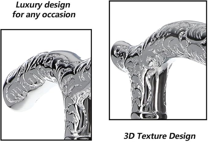 Royal RC Canes Premium Chrome Brass Scroll Fritz Cane with Black Beechwood Shaft, Walking Cane for Men and Women