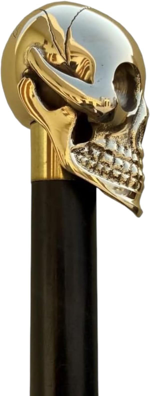 Vintage Brass Skull Walking Cane for Men and Women Black Wooden Walking Stick Antique Victorian Style Fancy Cane