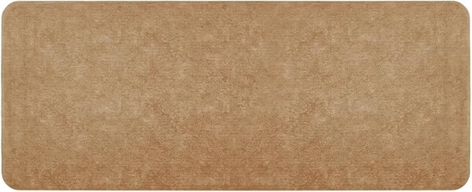 Bathroom Mat Quick Dry, Bathroom Rugs Non Slip Washable Thin Absorbent Bath Mat Fits Under Door Bathroom Floor Mat Perfect for Bath, Shower, or Sink 24"x60" Camel