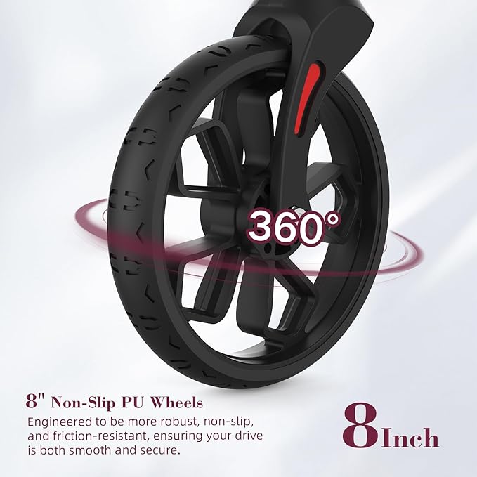 Walkers for Seniors, Foldable Rollator Walker with Seat, 8" Big Wheels, Lightweight Rollator Walker with Ergonomic Backrest, Adjustable Handles and Seat Height, 310 Lbs Weight Capacity, Red