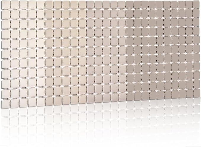Extra Long Shower Stall Mat Non Slip Bathtub Bath Mats with Suction Cups and Drain Holes- 34 X 15.4 Inch (Gradient Beige)