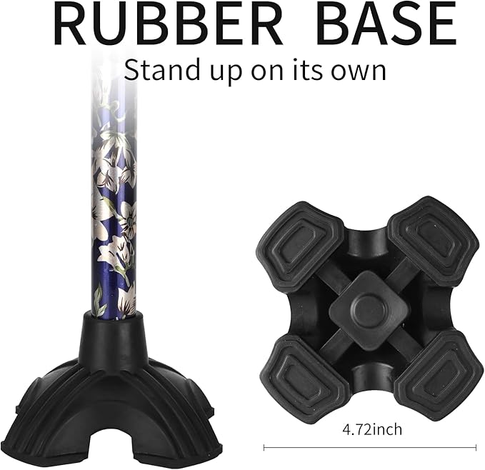 Elegant Walking Cane for Women, Foldable & Adjustable Cane for Seniors with Self-Standing Tip | Lightweight Mobility Aid for Stability & Balance Support