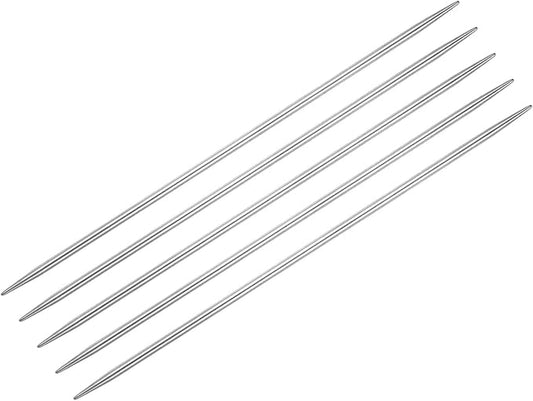uxcell 5Pcs Knitting Needle 2.5mm Diameter 5.9 Inches Length Stainless Steel Double Pointed Sweater Stitching Needles for Handmade Projects DIY Knitting