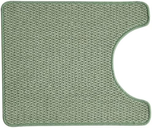 Toilet Rug, Thin Toilet Rugs U Shaped Washable Non Slip Absorbent Quick Dry Low Pile Toilet Mat, Sage Green 20"x24" U Shape