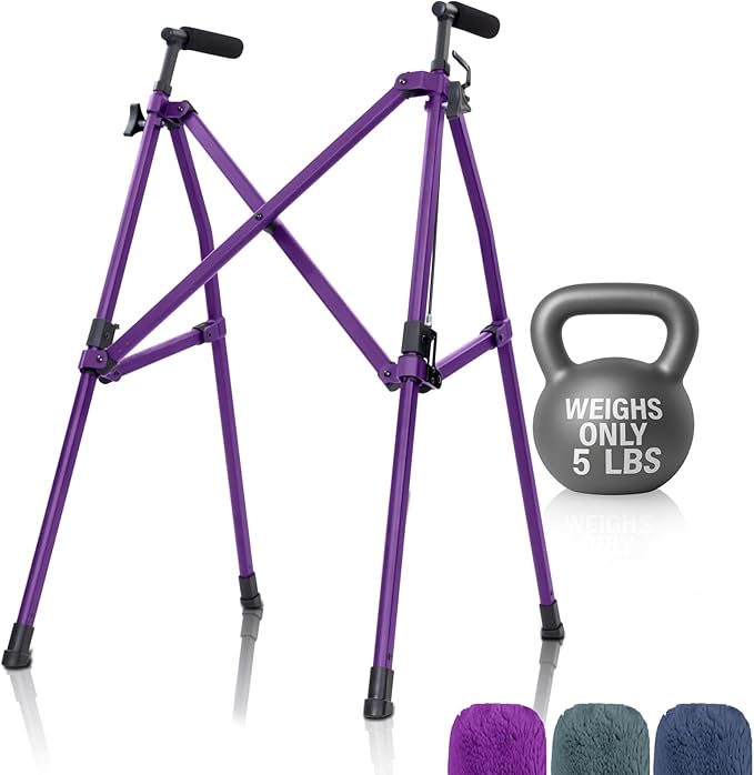 Vive Lightweight Folding Walker for Seniors - Narrow Foldable Rolling Walker for Small Spaces- Compact & Collapsible for Travel - with Wheels, Mobility Support, Portable- Weighs Only 5.5 Pounds