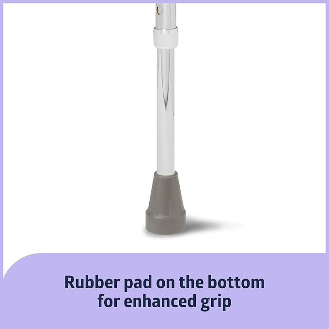 Medline Bariatric Offset Walking Cane for Seniors & Adults, Adjustable Height 29"-38", Ideal for Balance Support, Injury & Post-Surgery Mobility Aid, Black