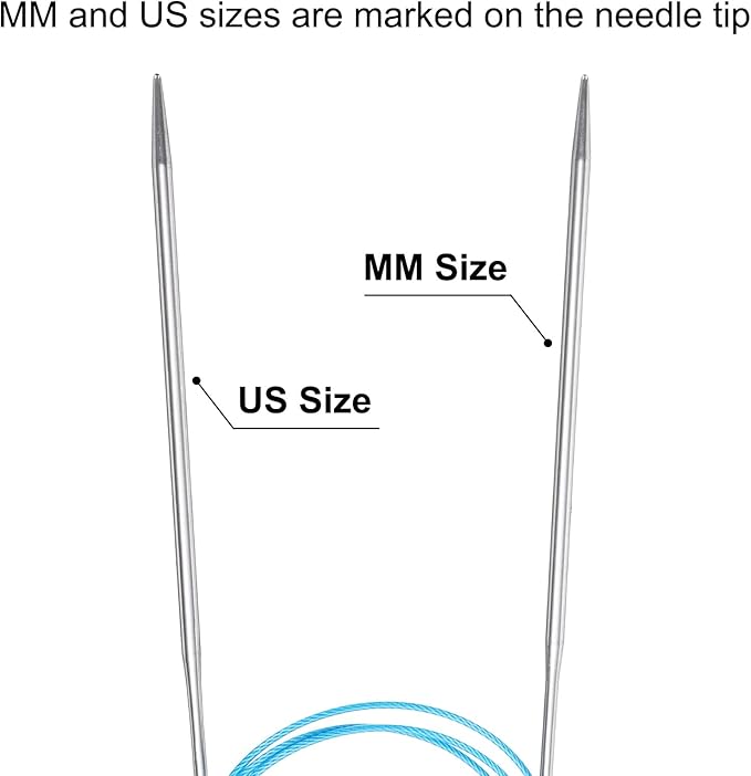 uxcell Size US 5 (3.75mm) Knitting Needles Circular Needle 40 Inch(100cm) Round Metal Stainless Steel Needle for Handmade Projects DIY Knit Blankets