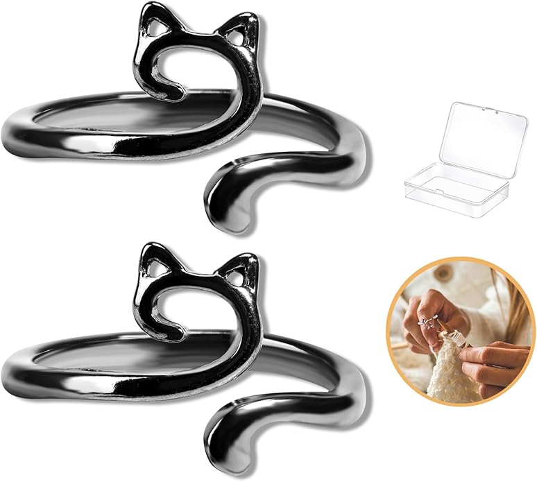 Namifin Crochet Ring for Fingure Adjustable Crochet Tension Ring Yarn Tension Rings Easy Crocheting Crochet Accessories Mother Grandma Thanksgiving Presents