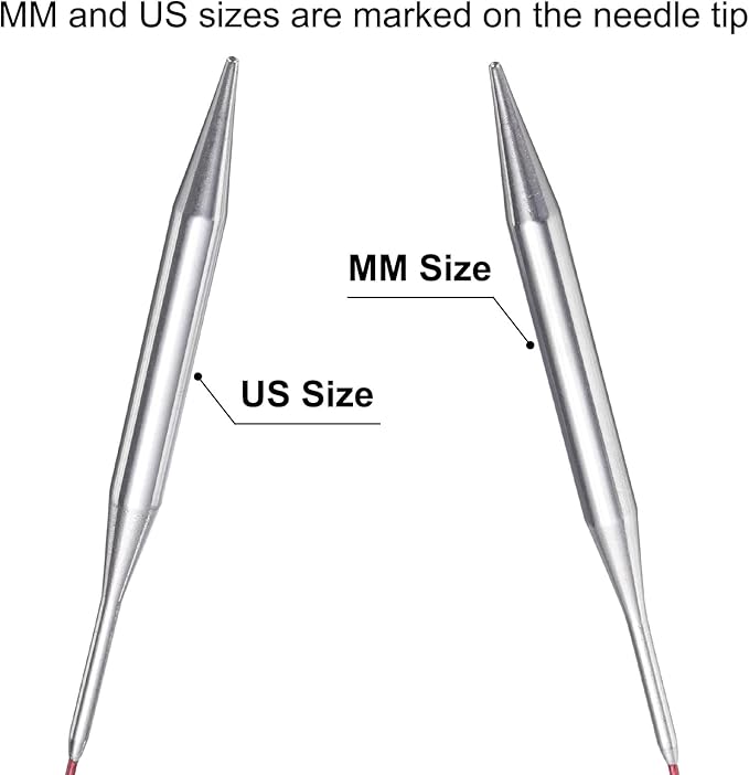 uxcell Size US 11 (8mm) Knitting Needles Circular Needle 16 Inch(40cm) Round Metal Stainless Steel Needle for Handmade Projects DIY Knitting