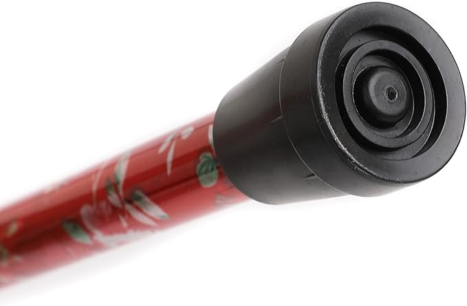 Folding Lightweight Walking Stick - Adjustable Aluminum Metal Collapsible Travel Cane with Non-Slip Rubber Base