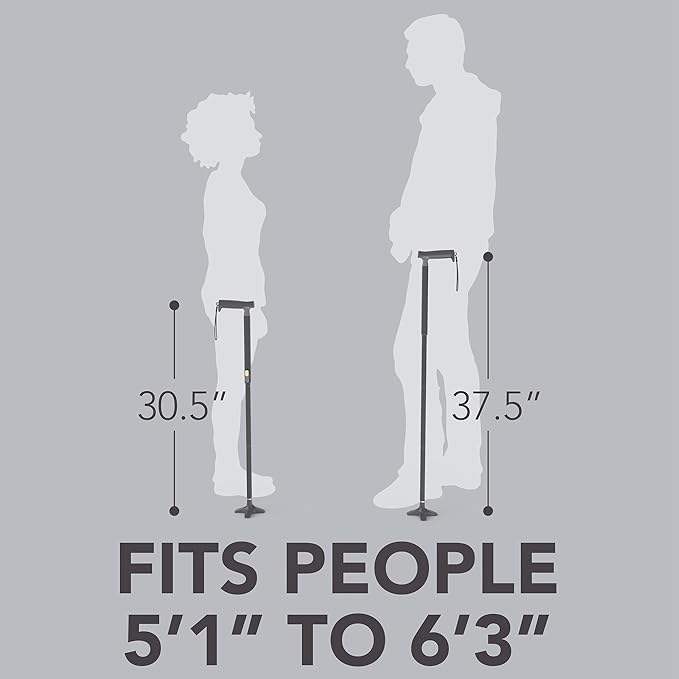 Michael Graves Quick Fold Walking Cane for Men and Women - Foldable Walking Stick for Stability and Style - Collapsible Folding Cane - Walking Sticks for Seniors & Adults