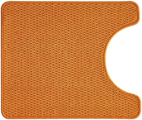 Toilet Rug, Thin Toilet Rugs U Shaped Washable Non Slip Absorbent Quick Dry Low Pile Toilet Mat, Orange 20"x24" U Shape