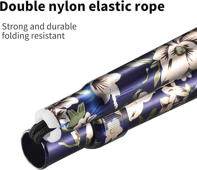 Elegant Walking Cane for Women, Foldable & Adjustable Cane for Seniors with Self-Standing Tip | Lightweight Mobility Aid for Stability & Balance Support