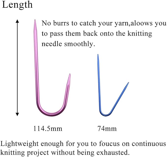 HAHIYO Needles Stitch Holders with Plastic Stitch Markers Set Sturdy Aluminum Mixed Color Safety Pin Knitting Bent Weaving Needle Hooks 9 Pieces for Sweaters Socks Yarn Sewing Crochet Embroidery