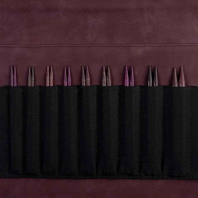 Knit Picks Options Wood Interchangeable Knitting Needle Set with Case and Stitch Markers (Royal Purple)