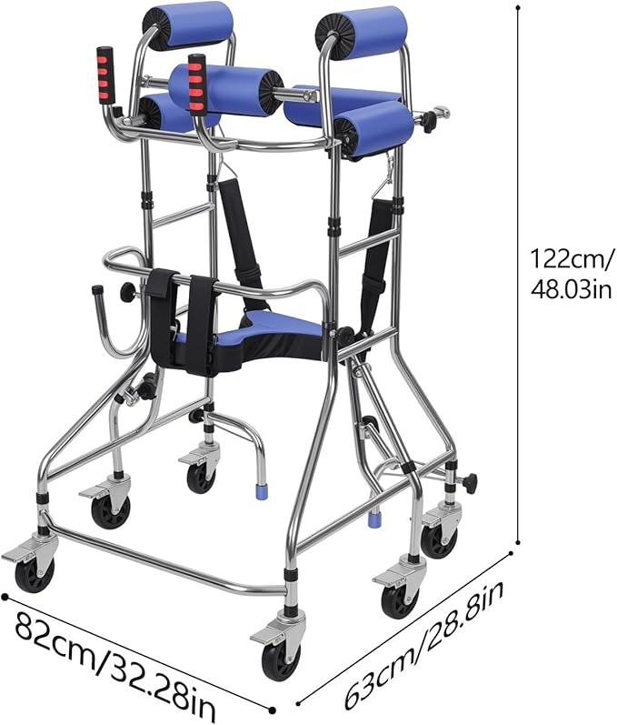 Walker, Walkers for Seniors, Hemiplegia Rehabilitation Standing Frame, Walker Aid for The Disabled, Walking Assistance Devices, Anti Recline, Lower Limb Training, Adjustable Width and Height