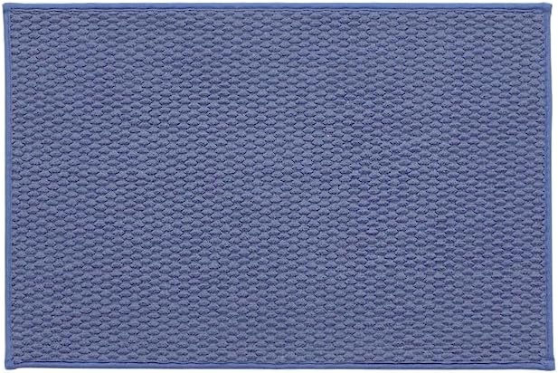Bathroom Rugs Non Slip Washable, Super Absorbent Thin Bath Mat Small Quick Dry Low Pile Bathroom Rug, Denim Blue 20"x30"