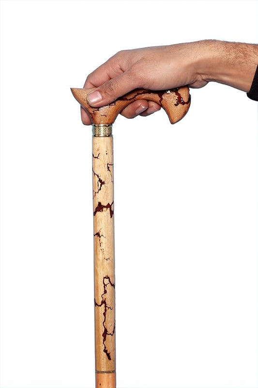 All Black Snake Handle Spiral Wooden Walking Cane