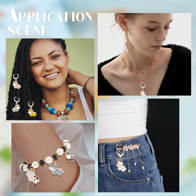 NBEADS 12 Pcs Cow Stitch Markers, 6 Colors Alloy Enamel Cow Crochet Stitch Marker Charms Removable Locking Stitch Marker for Knitting Weaving Sewing Accessories Quilting Handmade Jewelry