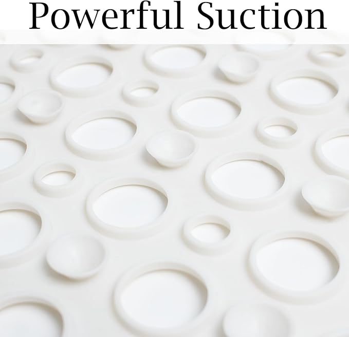 Extra Large Shower Mat Non Slip,47 * 31 Inch Bath Mat for Shower with Big Suction Cups,Oversized TPE Shower Mats for Inside Outside Shower,Perfect for Elderly