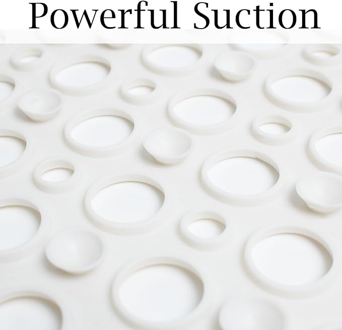 Large Non Slip Shower/Bath Mat for Inside Shower, 35.4x23.6 Inch Anti-Slip Shower Stall Mat for Elderly,Extra Long Bathtub Mat for Shower with Big Suction Cups