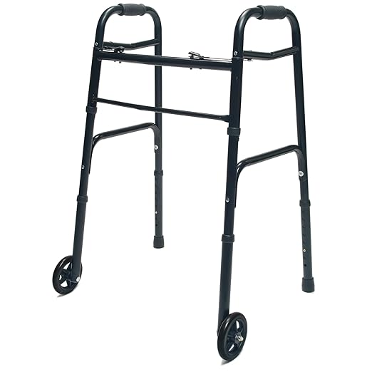 Lumex ColorSelect Walkers for Seniors, Rolling & Folding Adult Walker with Wheels, Black
