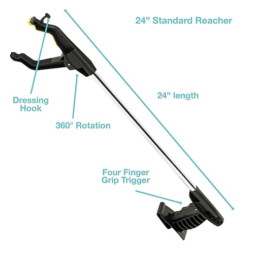 Sammons Preston Hip Kit III, Total Hip Replacement Recovery Kit to Avoid Bending and Moving Hips, ADL Tools for Elderly, Including Reacher Grabber, Sock Notch, Sponge, Dressing Stick, and Shoehorn