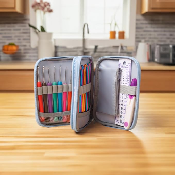 SHAXANO Crochet Hooks Kit with Case, 86-Piece, Ergonomic Crochet Needles Weave Yarn Kits DIY Hand Knitting Art Tools for Beginners and Experienced Crochet Lovers