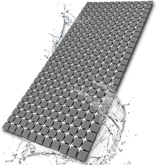 Shower Mat Non Slip Bathtub Mat with Suction Cups and Drain Holes Bath mat for tub 33.4 x 15.7 Inch Large Size