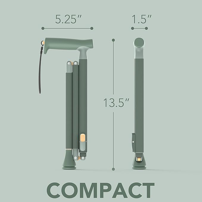 Michael Graves Quick Fold Walking Cane for Men and Women - Foldable Walking Stick for Stability and Style - Collapsible Folding Cane - Walking Sticks for Seniors & Adults