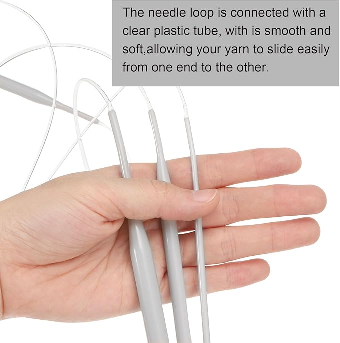 uxcell Aluminum Circular Knitting Needle 16 Inch (40cm) Length Size US 2.5 (3mm) Round Knitting Needle for Handmade Projects DIY Knitting