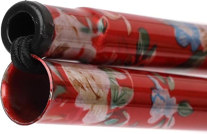 Folding Lightweight Walking Stick - Adjustable Aluminum Metal Collapsible Travel Cane with Non-Slip Rubber Base