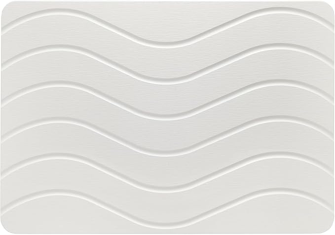 Absorbent Stone Bath Mat, Diatomaceous Earth Shower Mats, Non-Slip Water Absorbing Diatomite Stone Mat for Bathroom Floor, Quick-Drying Easy to Clean (23" x 16" White)