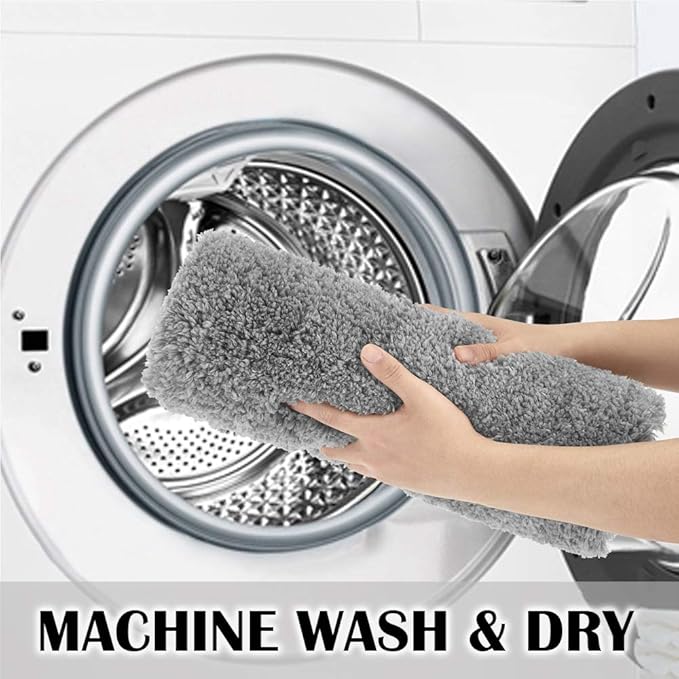 Suchtale Rug Non Slip Bath Mat (16 x 24, Grey) Water Absorbent Soft Microfiber Shaggy, Machine Washable Bath Rug for Bathroom Thick Plush Rugs for Shower