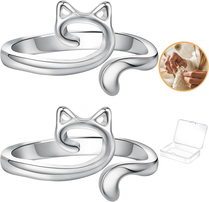 Namifin Crochet Ring for Fingure Adjustable Crochet Tension Ring Yarn Tension Rings Easy Crocheting Crochet Accessories Mother Grandma Thanksgiving Presents