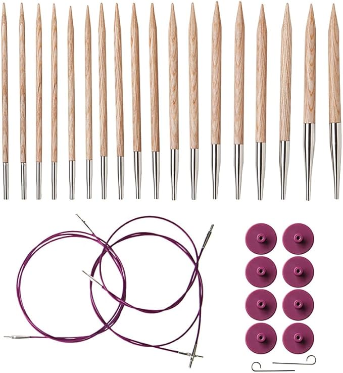 Knit Picks Options Wood Interchangeable Knitting Needle Set - US 4-11 (Sunstruck)