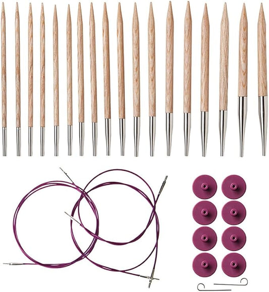 Knit Picks Options Wood Interchangeable Knitting Needle Set - US 4-11 (Sunstruck)