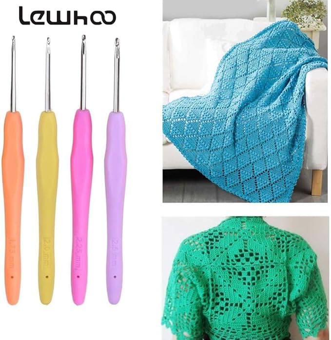 10pcs Small Size Lace Crochet Hooks (0.5~2.75mm), Small Ergonomic Crochet Hooks Set for Thread