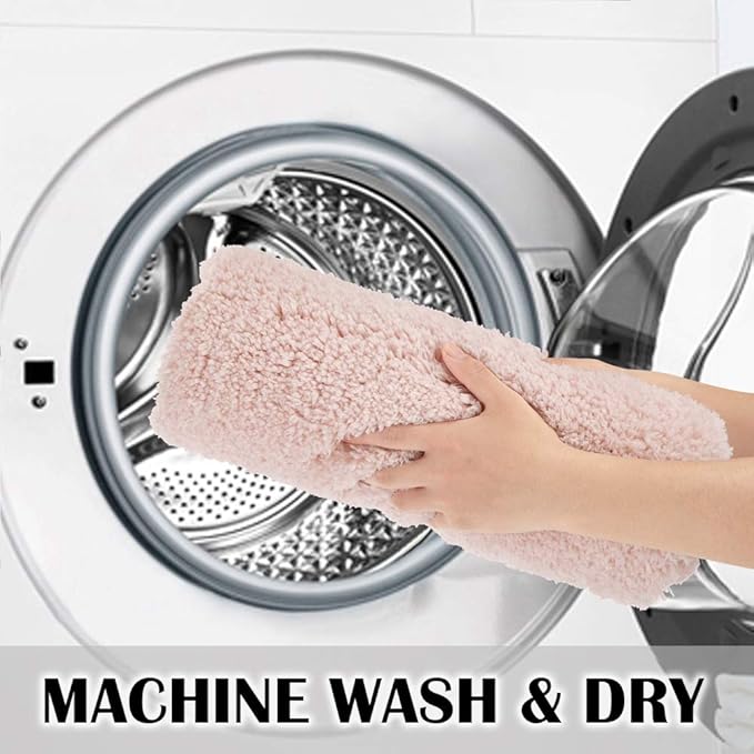 Suchtale Large Bathroom Rug Extra Soft and Absorbent Shaggy Bathroom Mat (24 x 60, Dusty Pink) Machine Washable Microfiber Bath Mat for Bathroom, Non Slip Bath Mat, Bathroom Floor Mats Rubber Back