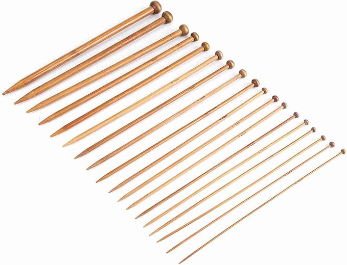 HUIOP Knitting Needles Set, Carbonized Knitting Needle 18 Sizes, Beginner Tools for Handmade Weave, Proof, with