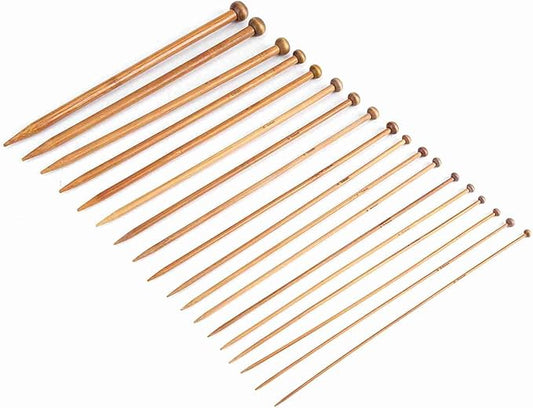 HUIOP Knitting Needles Set, Carbonized Knitting Needle 18 Sizes, Beginner Tools for Handmade Weave, Proof, with