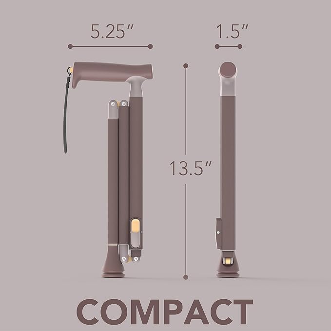 Michael Graves Quick Fold Walking Cane for Men and Women - Foldable Walking Stick for Stability and Style - Collapsible Folding Cane - Walking Sticks for Seniors & Adults