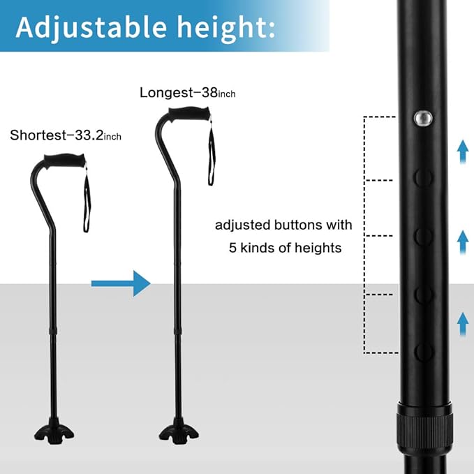 Elegant Walking Cane for Women, Foldable & Adjustable Cane for Seniors with Self-Standing Tip | Lightweight Mobility Aid for Stability & Balance Support
