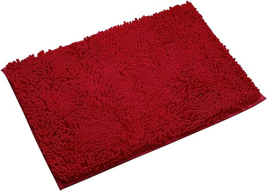 Non-Slip Bath Rug,Extra Soft Microfiber Bedroom Shag Carpet with Anti-Slip Backing,Water/Dust Absorbent Fast Dry Shower Mat,Sound Insulated Stairs Pad,Machine Washable (Red,23 x 35 Inches)