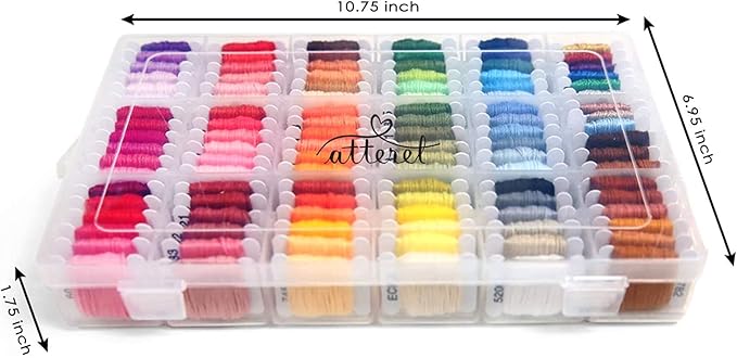 The Original 108-Color Embroidery Floss Kit – 99 Cotton & 9 Metallic Threads with DMC Color Coding – Perfect for Cross Stitch, Friendship Bracelets, String Crafts, and Embroidery Thread Organizer Box