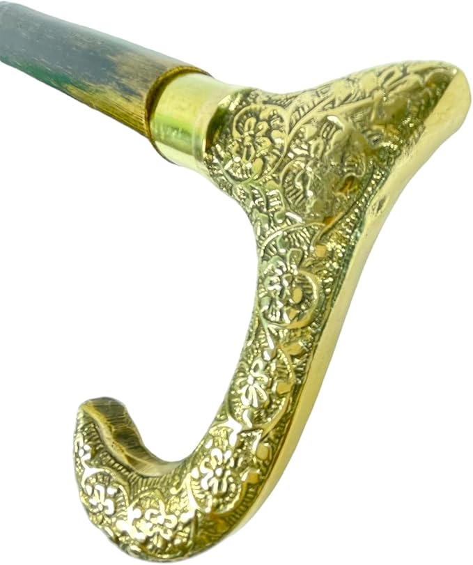 All Black Snake Handle Spiral Wooden Walking Cane