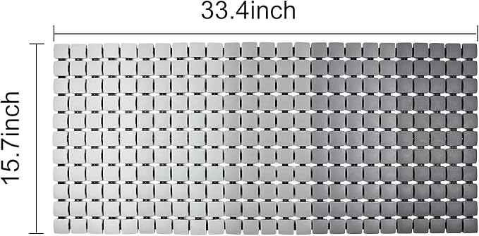 Shower Mat Non Slip Bathtub Mat with Suction Cups and Drain Holes Bath mat for tub 33.4 x 15.7 Inch Large Size