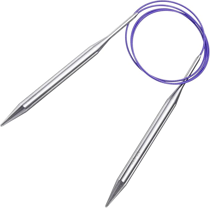uxcell Size US 13 (9mm) Knitting Needles Circular Needle 40 Inch(100cm) Round Metal Stainless Steel Needle for Handmade Projects DIY Knit Blankets